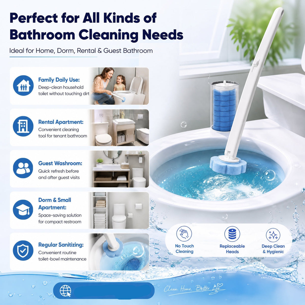 ⚡⚡⚡LAST 44 PCS LEFT!!! 🔥LAST DAY SALE $19.99.!!⚡50K+ SOLD!🚽💦Hands-Free Cleaning Gadget🧽Disposable toilet cleaning tool