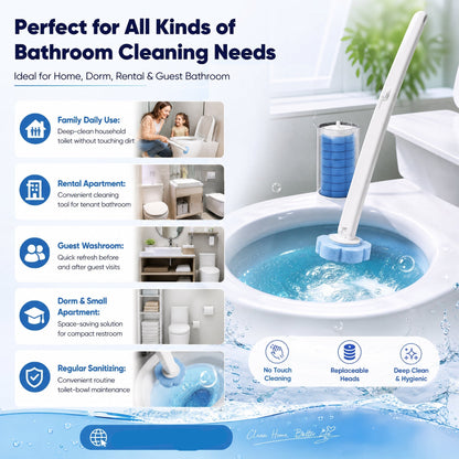 ⚡⚡⚡LAST 44 PCS LEFT!!! 🔥LAST DAY SALE $19.99.!!⚡50K+ SOLD!🚽💦Hands-Free Cleaning Gadget🧽Disposable toilet cleaning tool