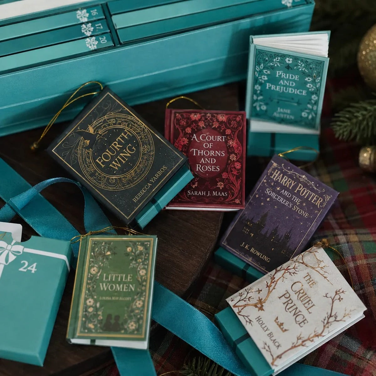 ⚡⚡⚡LAST 44 PCS LEFT!!! 25-Day Mini Book Ornament Advent Calendar for Book Lovers,
