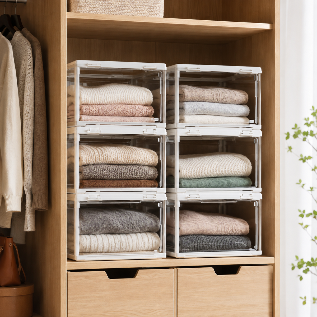 Stackable Front-Opening Clothes Storage Box