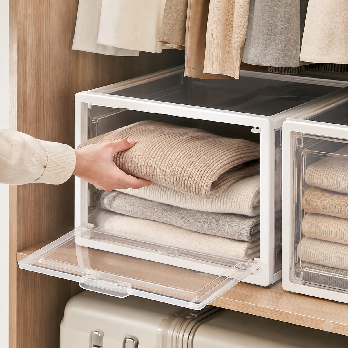 Stackable Front-Opening Clothes Storage Box