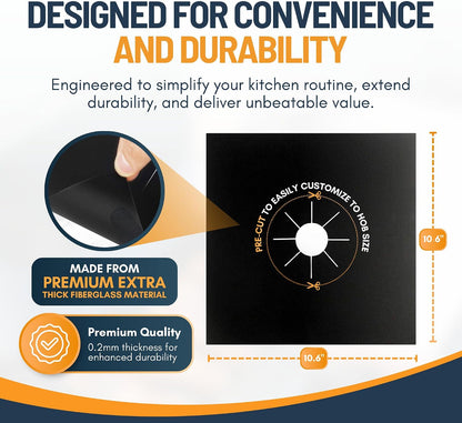 ⚡⚡⚡LAST 44 PCS LEFT!!! Reusable Gas Stove Burner Protectors🫧Non-Stick & Wipe Clean in Seconds