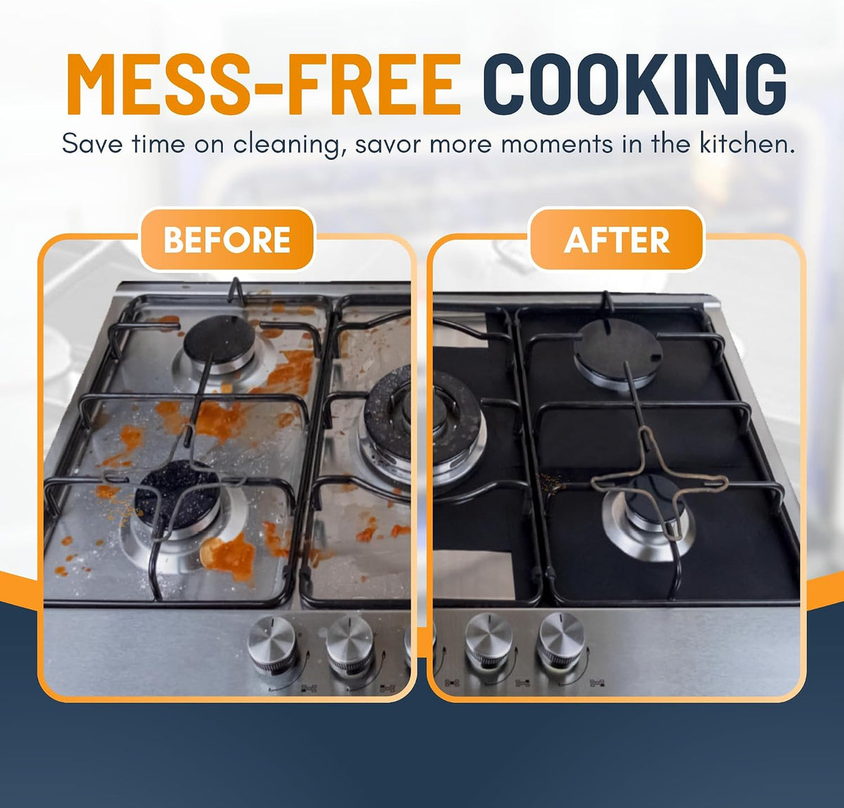⚡⚡⚡LAST 44 PCS LEFT!!! Reusable Gas Stove Burner Protectors🫧Non-Stick & Wipe Clean in Seconds