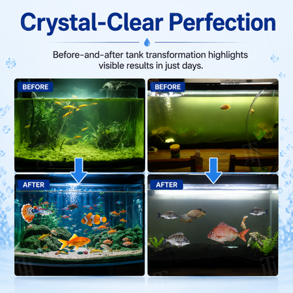 5-in-1 Bio-Balance Aquarium Water Clarifier & Odor | RZXEA™ ClearTank Bio-Balance Effervescent Tablets