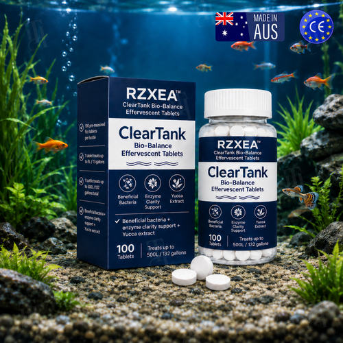 5-in-1 Bio-Balance Aquarium Water Clarifier & Odor | RZXEA™ ClearTank Bio-Balance Effervescent Tablets