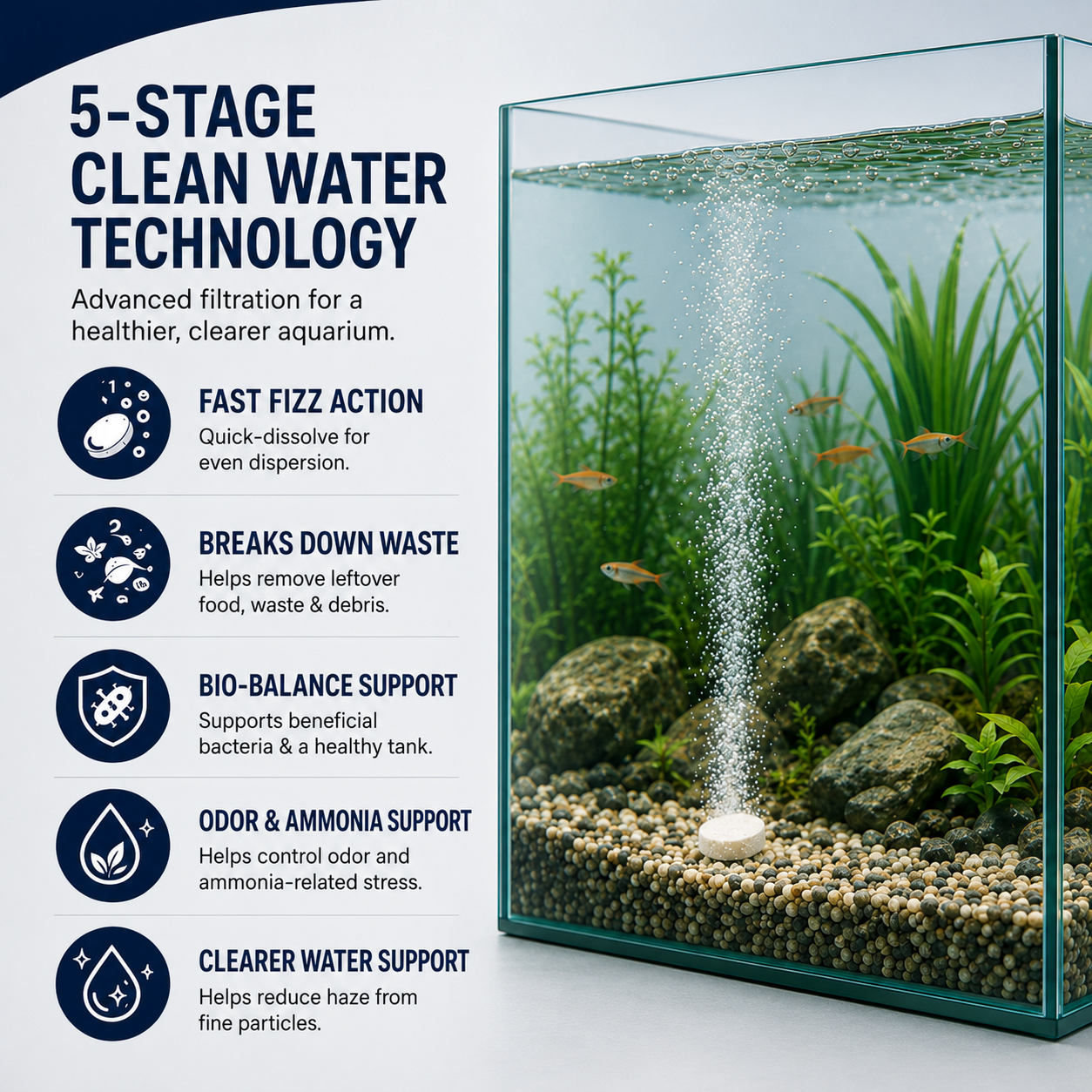 Clearer-looking aquarium with routine support