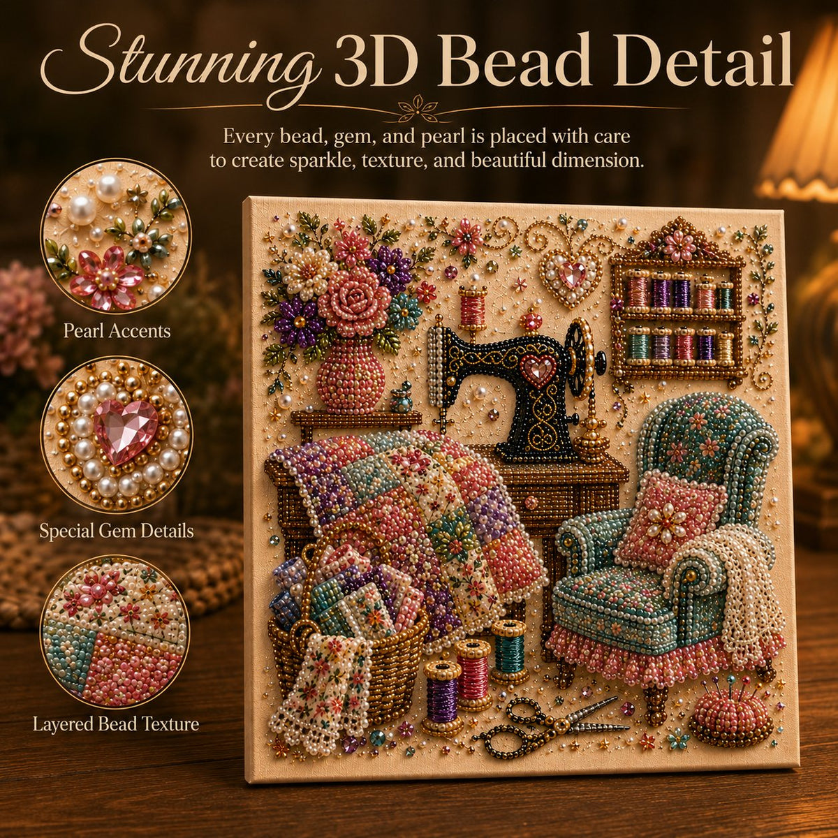 Cozy Hobby Rooms 3D Diamond Art Kit