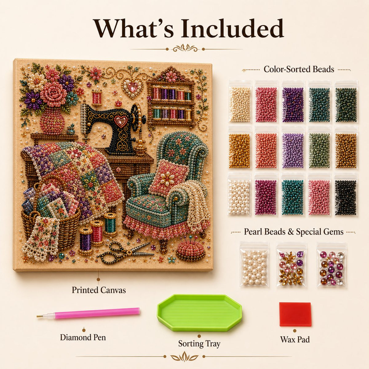 Cozy Hobby Rooms 3D Diamond Art Kit