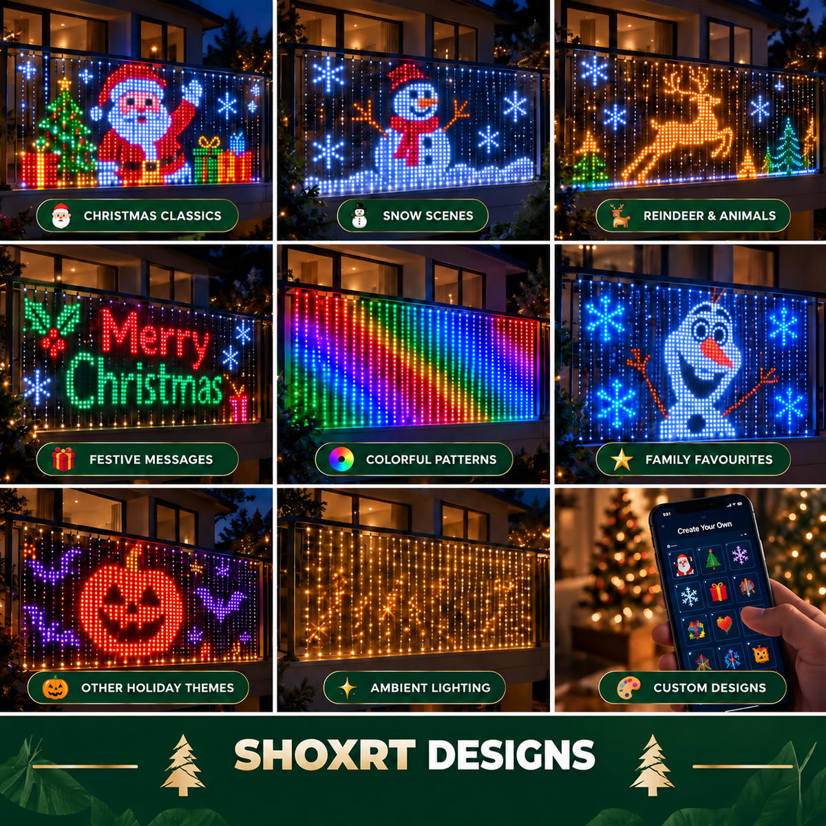 SHOXRT animated curtain lights design examples