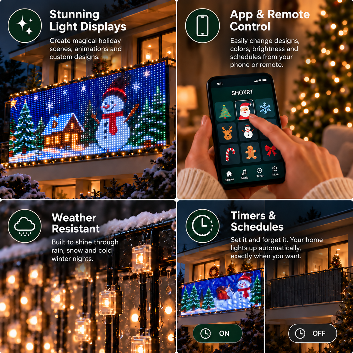 SHOXRT smart animated Christmas balcony lights - view 4