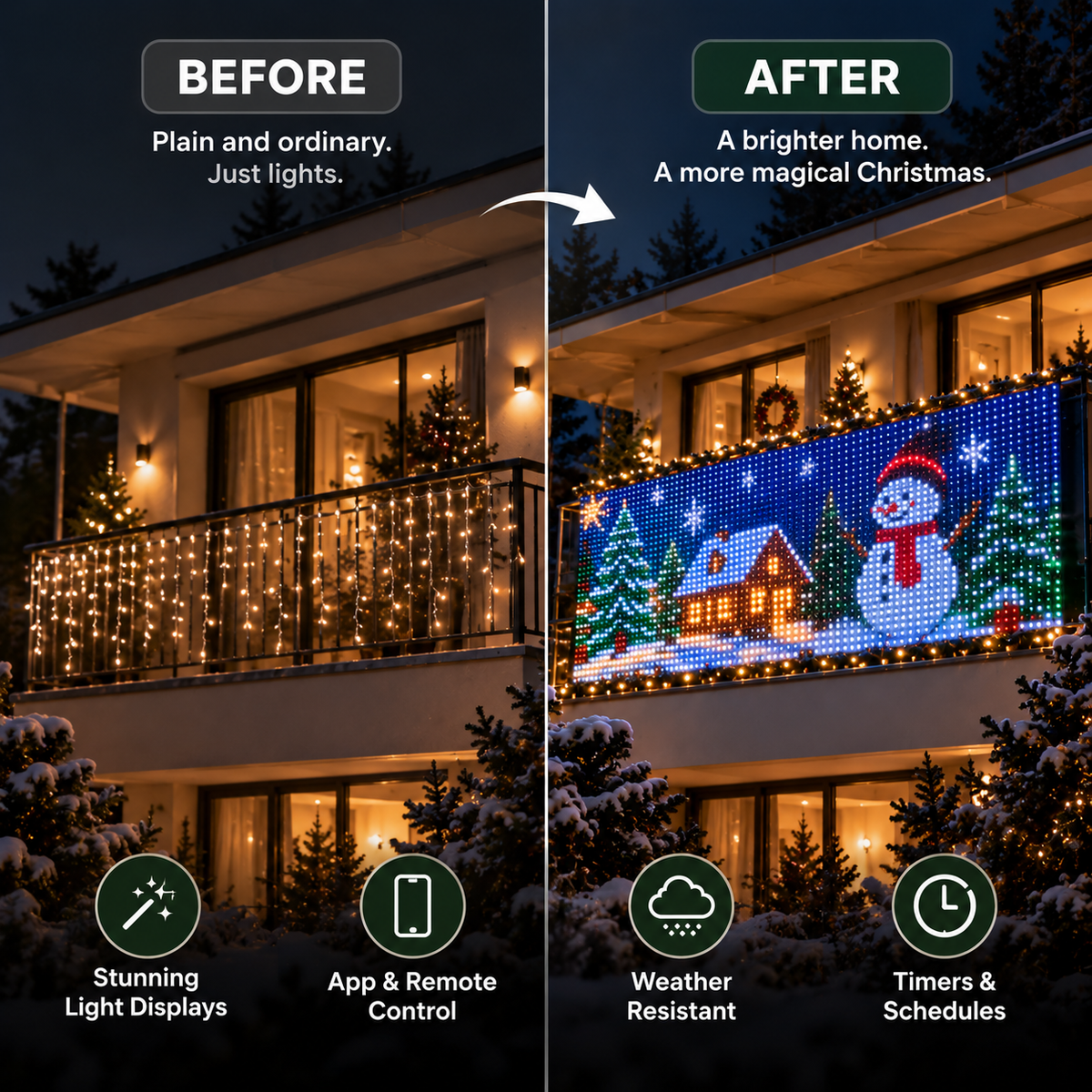 SHOXRT smart animated Christmas balcony lights - view 5