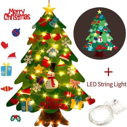 🎅Xmas Hot Sales - 50% OFF!🎄DIY Felt Christmas Tree for Kids✨32 Reusable Ornaments + Fairy Lights