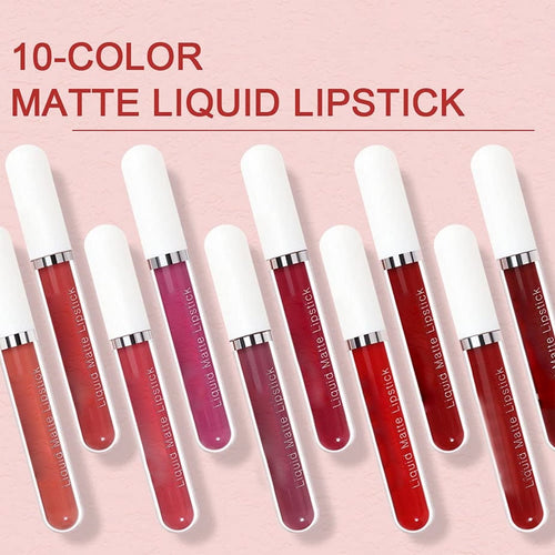 💋OUTDR™ 10Pcs Matte Waterproof Lip Gloss Set💄