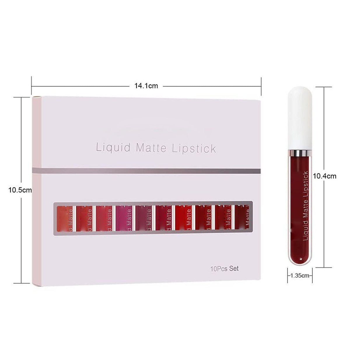 💋OUTDR™ 10Pcs Matte Waterproof Lip Gloss Set💄