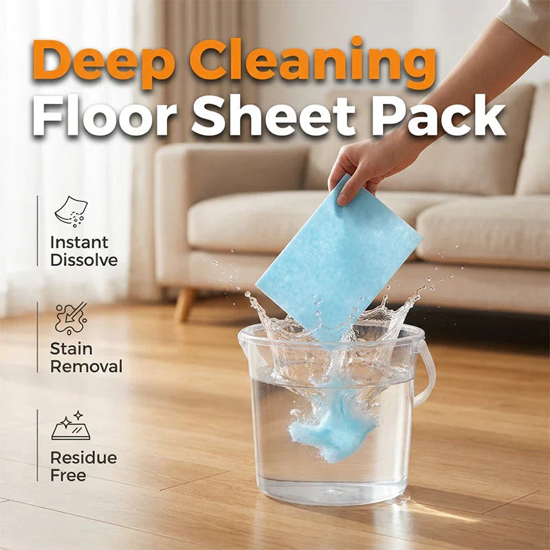 ⚡⚡⚡LAST 44 PCS LEFT!!! 🔥New Hot Selling ❤️‍🔥55% OFF !! ⏰Water-Soluble Floor Cleaning Sheets