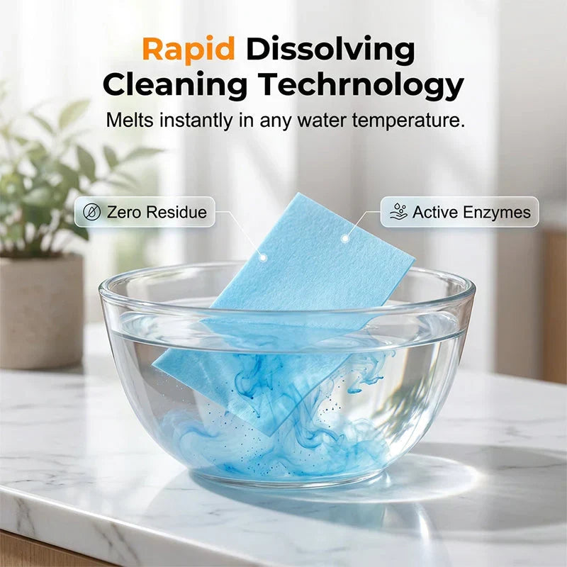 ⚡⚡⚡LAST 44 PCS LEFT!!! 🔥New Hot Selling ❤️‍🔥55% OFF !! ⏰Water-Soluble Floor Cleaning Sheets