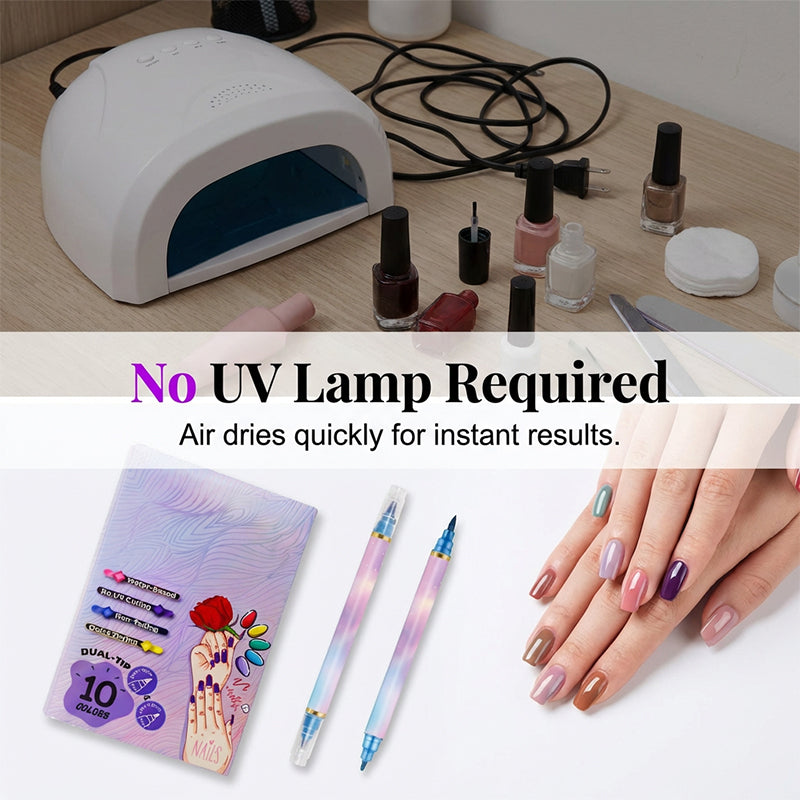 💞2026 HOT SALE🥳💞50K+ SOLD!⏳✨10-Color Dual-Tip Nail Art Marker Pen Set