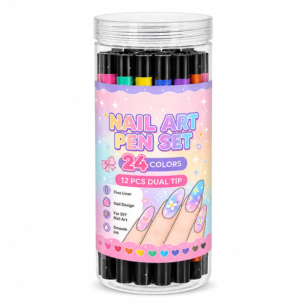 💥 24 Colors Dual Ended Nail Art Pens Set – Creative, Salon‑Quality, Easy DIY ✨