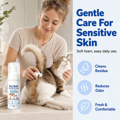 🏆 Last Day Special Price £9.99! 🐾Buy 1 Get 1 Free🎁No-Rinse Pet Butt Dry Clean Foam, Pet Hygiene Foam for Dogs & Cats