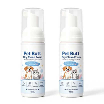 🏆 Last Day Special Price £9.99! 🐾Buy 1 Get 1 Free🎁No-Rinse Pet Butt Dry Clean Foam, Pet Hygiene Foam for Dogs & Cats